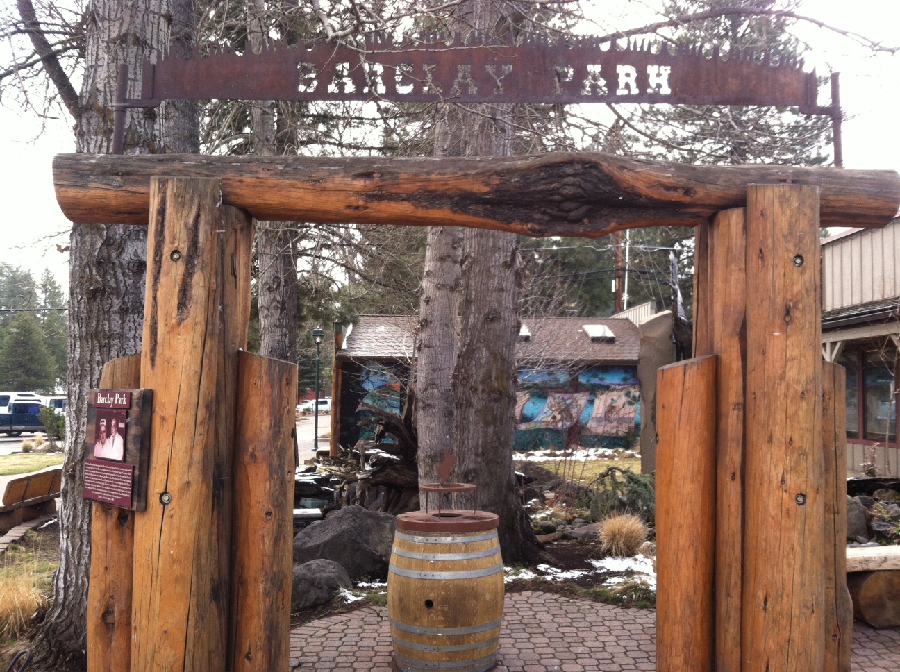 Barclay Park Timber Enterance